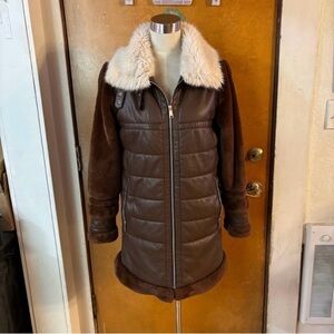 Winter parka coat.   Vegan fur. Medium